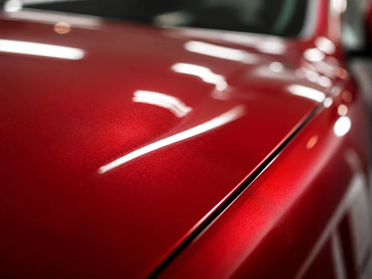 Freshly refinished bumper with a deep gloss factory finish